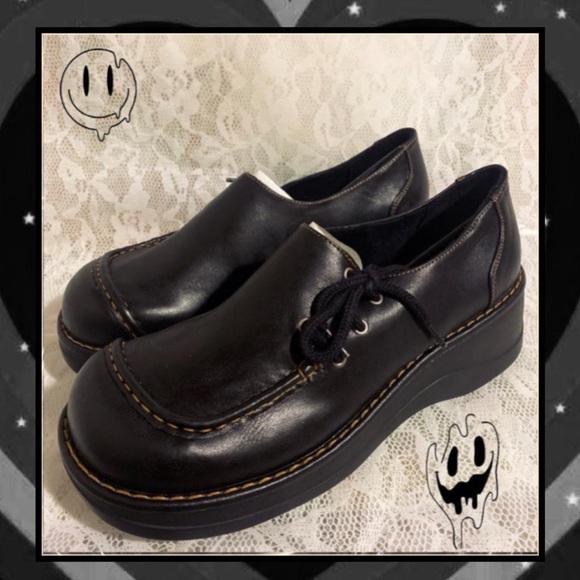 Vintage 90s Chunky Platform Loafers - Picture 1 of 3